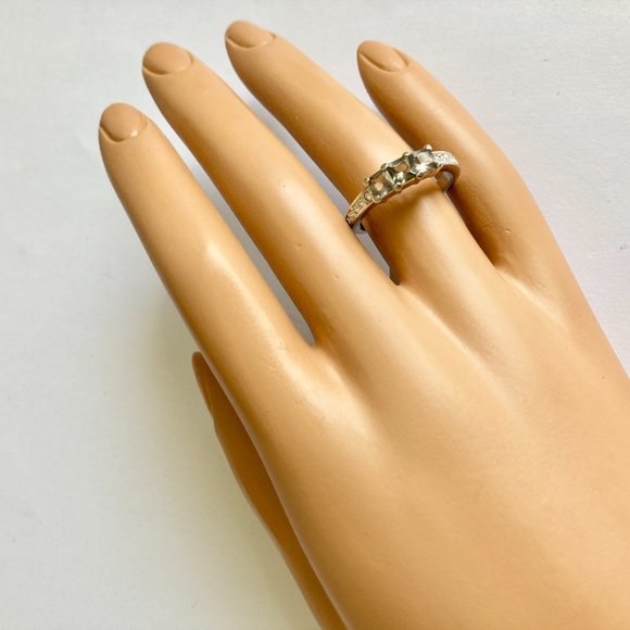 Vintage Smoky Topaz Ring Size 9 Gray Cubic Zirconia Camilla Lucia Simulated - Picture 9 of 10